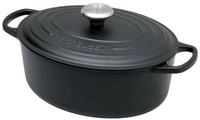 Le Creuset Signature Br&auml;ter oval 33 cm schwarz 24147264996