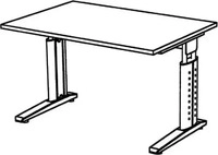 Hammerbacher US12/3/W, Hammerbacher Schreibtisch Serie US12/W C-Fu&szlig; Arbeitsh&ouml;he