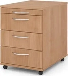 Hammerbacher 1606/N/N/BO, Hammerbacher Rollcontainer BASIC 1606 mit 3 Schuladen...