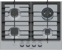 Bosch PCH6A5I90 Gaskochfeld 60cm Edelstahl abnehmbare Metallknebel FlameSelect