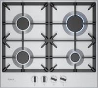 Neff T26CIP8N0 Gaskochfeld 60cm Edelstahl FlameSelect abnehmbare Schwertknebel