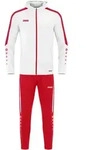 JAKO Trainingsanzug Polyester Power mit Kapuze (wei&szlig;/rot / Gr&ouml;&szlig;e 38 / Damen)