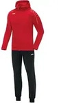 JAKO Trainingsanzug Polyester Classico mit Kapuze (Rot / Gr&ouml;&szlig;e XL / Unisex)