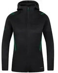 JAKO Freizeitjacke Challenge mit Kapuze (schwarz meliert/sportgr&uuml;n / Gr&ouml;&szlig;e S /