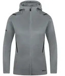 JAKO Freizeitjacke Challenge mit Kapuze (steingrau meliert/schwarz / Gr&ouml;&szlig;e S /