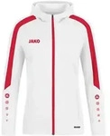 JAKO Kapuzenjacke Power (wei&szlig;/rot / Gr&ouml;&szlig;e S / Unisex)