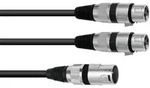 OMNITRONIC Adapterkabel XLR(M)/2xXLR(F) 1,5m sw