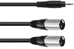 OMNITRONIC Adapterkabel 3,5 Klinke/2xXLR(M) 3m sw