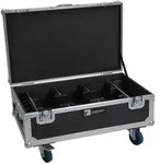 ROADINGER Flightcase 6x AKKU UP-4 QCL Spot QuickDMX MK2 mit Ladefunktion und Rollen