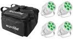 EUROLITE Set 4x LED Silent Par 6 QCL Floor ws + Soft-Bag