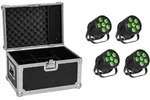 EUROLITE Set 4x LED Silent PAR 6 QCL Floor sw + Case