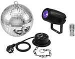 EUROLITE Set Spiegelkugel 20cm mit Motor + LED PST-5 QCL Spot sw
