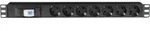 Showgear 19"" 1U Socketstrip 7 Mit Trennschalter