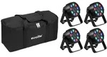 EUROLITE Set 4x AKKU Mini PARty RGBW Spot MK2 + Soft-Bag
