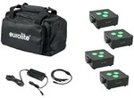 EUROLITE Set 4x AKKU IP Flat Light 3 sw + Ladenetzteil + Soft-Bag