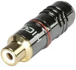 HICON Cinch (RCA), 2-pol , Metall-, L&ouml;ttechnik-Kabelbuchse, vergoldete(r)