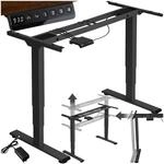 TecTake GmbH Tischgestell Twain h&ouml;henverstellbar 110-168x60x60-125cm - schwarz