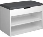 TecTake GmbH Schuhbank Jasmina mit Sitzpolster 60x30x43,5cm - wei&szlig; 403614