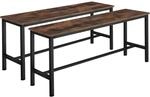 TecTake GmbH 2 Sitzb&auml;nke Fairfield - Industrial Holz dunkel, rustikal 404547