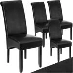 TecTake GmbH Esszimmerstuhl, ergonomisch, massives Hartholz - schwarz, 4er Set...