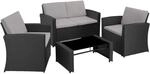 TecTake GmbH Rattan Lounge Jesolo - schwarz/grau 405015