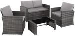 TecTake GmbH Rattan Lounge Jesolo - grau/hellgrau 404918