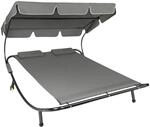 TecTake GmbH Gartenliege f&uuml;r 2 Personen - schwarz/grau 404868