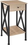 TecTake GmbH Beistelltisch Dayton 35x35x70,5cm - Industrial Holz hell, Eiche Sonoma
