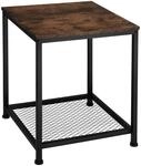 TecTake GmbH Beistelltisch Derby 45,5x45,5x55,5cm - Industrial Holz dunkel, rustikal