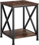 TecTake GmbH Beistelltisch Carlton 40,5x40,5x52,5cm - Industrial Holz dunkel,