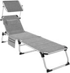 TecTake GmbH Aluminium Sonnenliege Lorella gepolstert, klappbar - grau-meliert...
