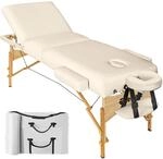 TecTake GmbH 3 Zonen Massageliege Somwang mit 7,5cm Polsterung und Holzgestell -
