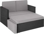TecTake GmbH Rattan Lounge Korfu - schwarz/grau 405081