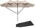 TecTake GmbH Sonnenschirm Silia 460x270cm mit 3 Windd&auml;chern - beige 404253
