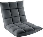 TecTake GmbH Relaxsessel Snooze, 2 in 1, Samt, 14-fach verstellbar - grau 405455