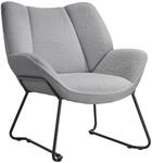 TecTake GmbH Sessel Kjeld Boucl&eacute;, gepolstert, 120kg belastbar - hellgrau 405621