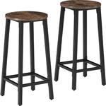 TecTake GmbH Barhocker Corby - Industrial Holz dunkel, rustikal, 2er Set 404332