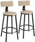 TecTake GmbH Barhocker Poole - Industrial Holz hell, Eiche Sonoma, 2er Set 404351