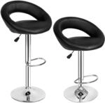 TecTake GmbH 2 Barhocker Christian aus Kunstleder - schwarz 401560