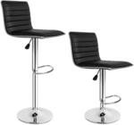 TecTake GmbH 2 Barhocker Johannes aus Kunstleder - schwarz 401561