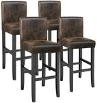 TecTake GmbH Barhocker aus Kunstleder - antikbraun, 4er Set 403585