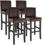 TecTake GmbH Barhocker aus Kunstleder - braun, 4er Set 403513