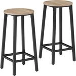 TecTake GmbH Barhocker Corby - Industrial Holz hell, Eiche Sonoma, 2er Set 404333