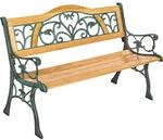 TecTake GmbH Gartenbank Kathi 2-Sitzer aus Holz und Gusseisen 124x60x83cm - braun