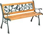 TecTake GmbH Gartenbank Marina 2-Sitzer aus Holz und Gusseisen 124x52x74cm - braun