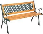 TecTake GmbH Gartenbank Tamara 2-Sitzer aus Holz und Gusseisen 128x51x73cm - braun