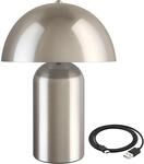 TecTake GmbH Kleine Retro-Tischlampe Kade, dimmbar - Nickel matt 405246