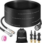 TecTake GmbH Rohrreinigungsschlauch-Set inkl. 2 D&uuml;sen & 3 Adaptern - 15 m...