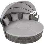 TecTake GmbH Rattan Sonneninsel Santorin - grau 406107
