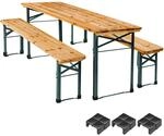 TecTake GmbH Bierzeltgarnitur Sissi, 3-teilig, klappbar - braun 406012